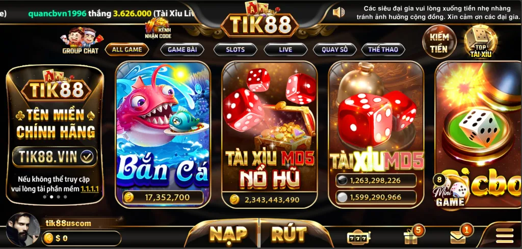 Bắn Cá Đổi Thưởng Tik88