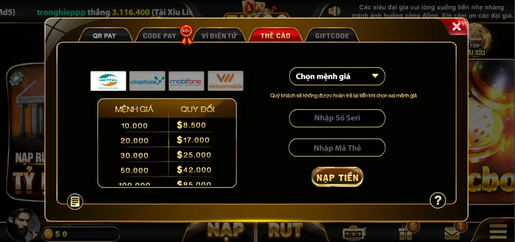 Nạp Tiền Tik88