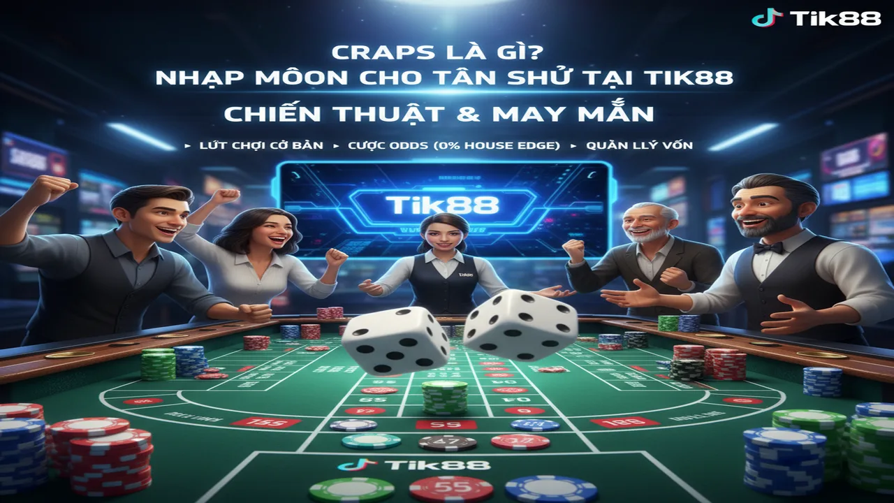 Hướng dẫn chơi Craps (Đổ xúc xắc) tại Casino Tik88