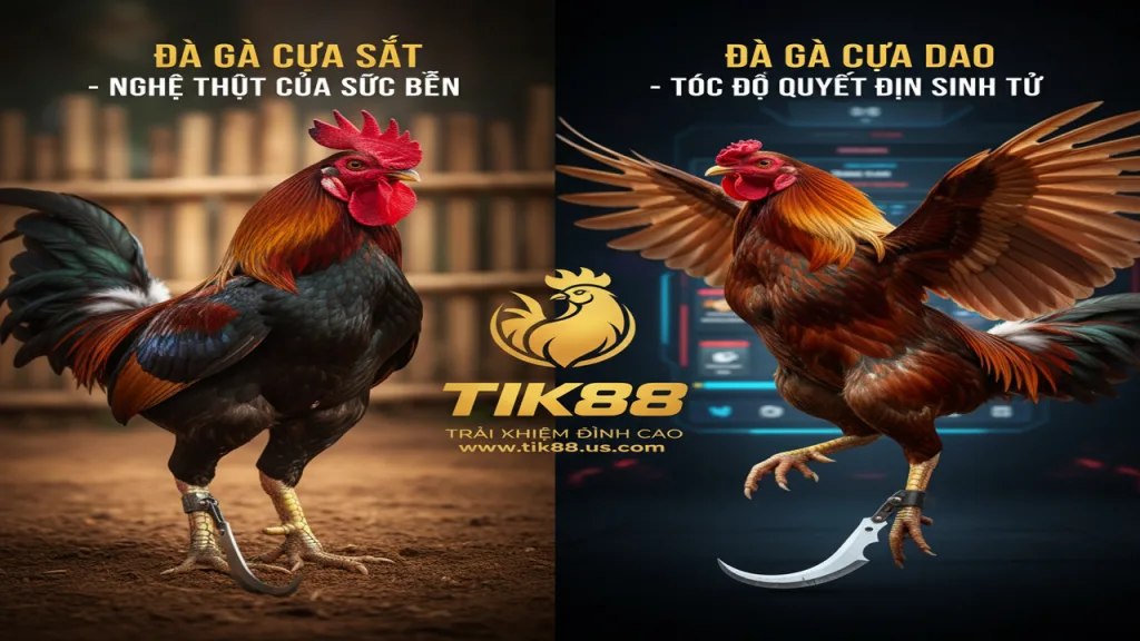 Đá gà cựa sắt và đá gà cựa dao: Sự khác biệt Tik88