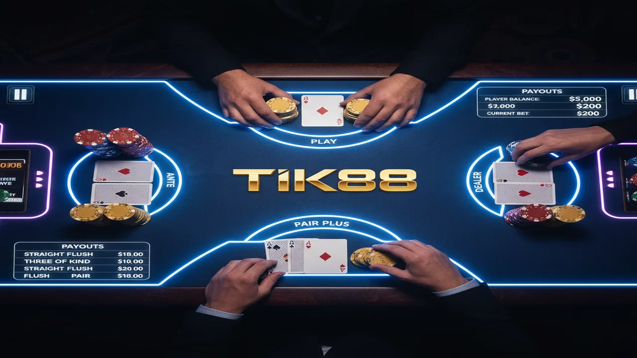 Hướng dẫn chơi bài Poker 3 lá (Three Card Poker) Tik88