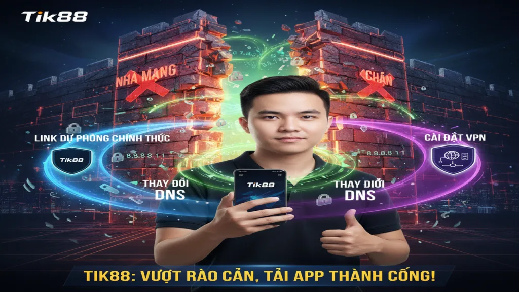 Hướng dẫn tải app khi bị nhà mạng chặn Tik88